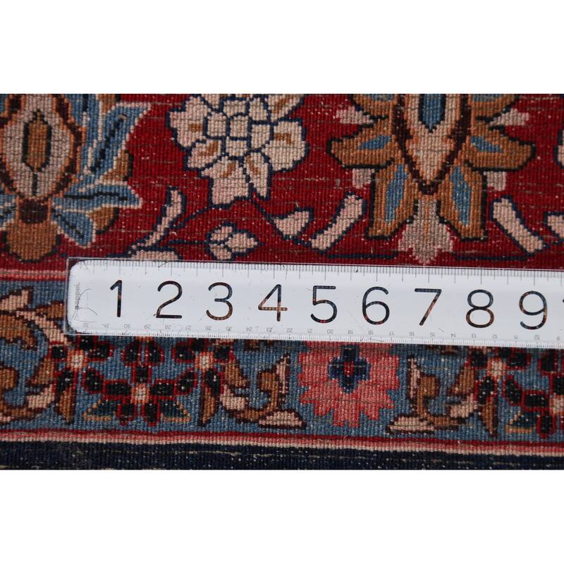 Vegetable Dye Blue Mood Persian Vintage Area Rug Handmade Wool Carpet - 9'10"x 12'10"