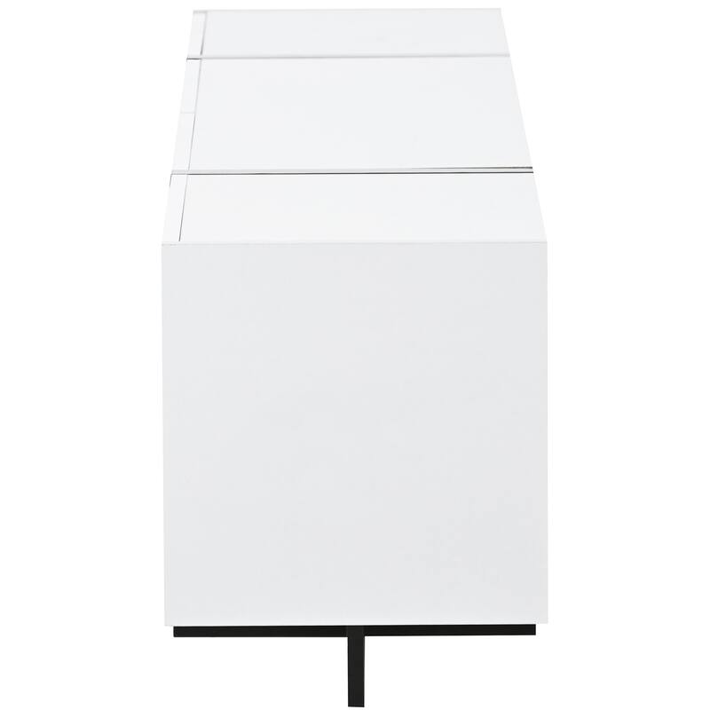 Modern Rectangle TV Stand for TVs Up to 80" with High Gloss UV Surface