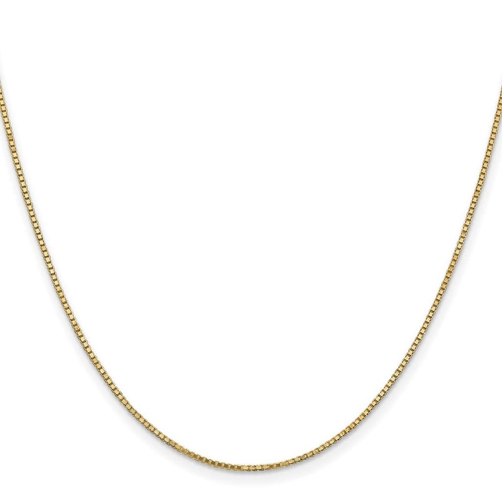Curata 10k Yellow Gold 1.1mm Box Chain Necklace (Lobster) Options: 16 18 20 22 24 30