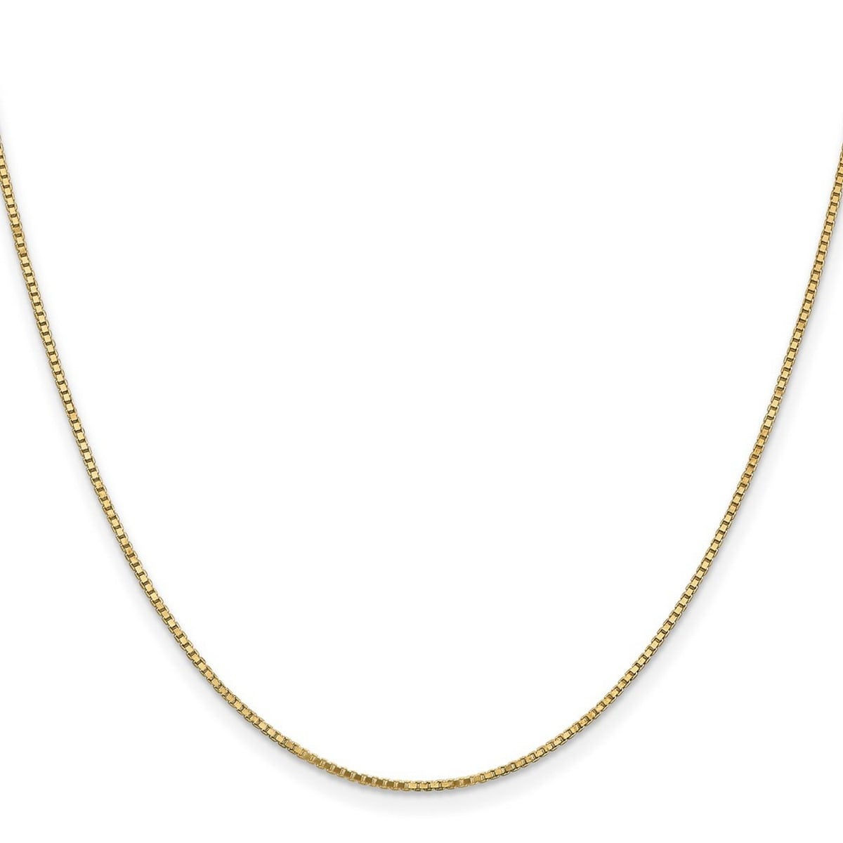 Curata 10k Yellow Gold 1.1mm Box Chain Necklace