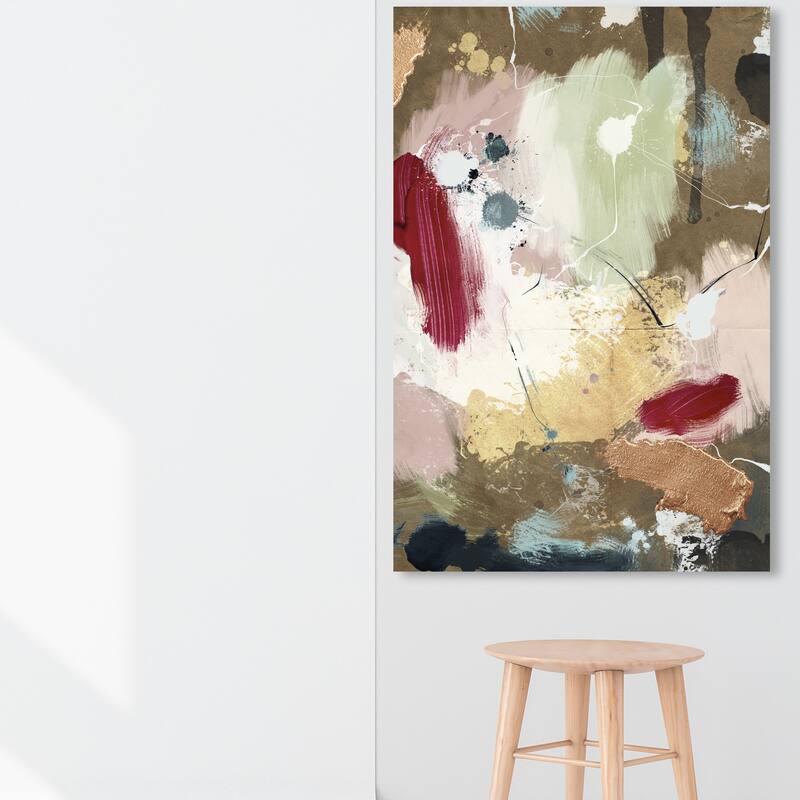 Wynwood Studio Canvas Abstract Crimson in the Sands Abstract Brown and Crimson Modern & Contemporary Wall Art Canvas Print - 54 x 36