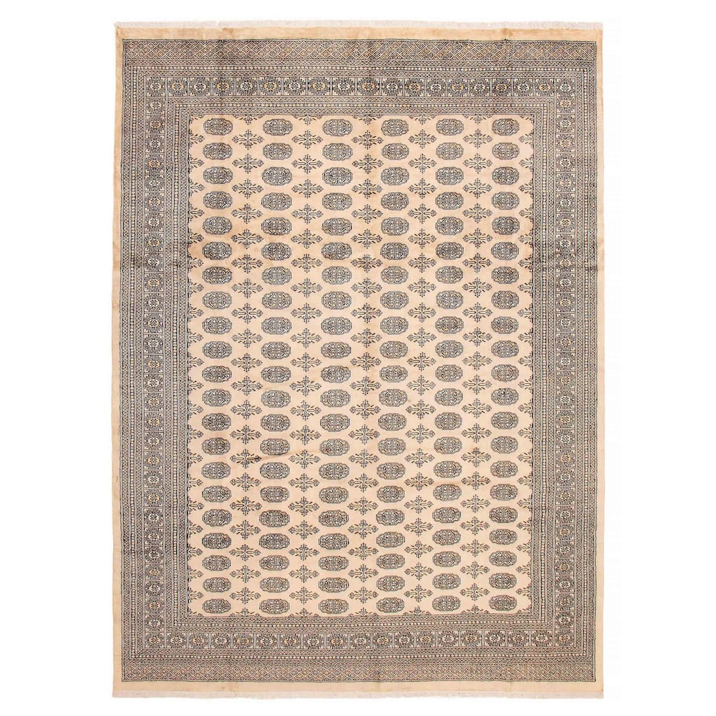 Finest Peshawar Bokhara Beige Rug 9'0" x 12'2" - 9'0 x 12'2