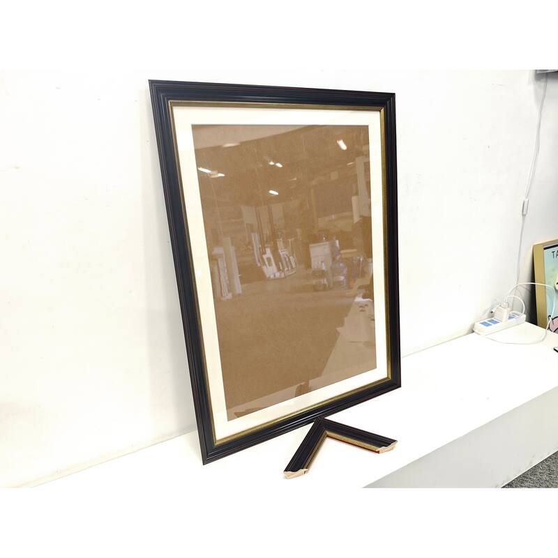 Solid Wood Picture Frame - Replaceable Canvas Art Frame with Organic Glass, Elegant Framed Wall Decor for Living Room