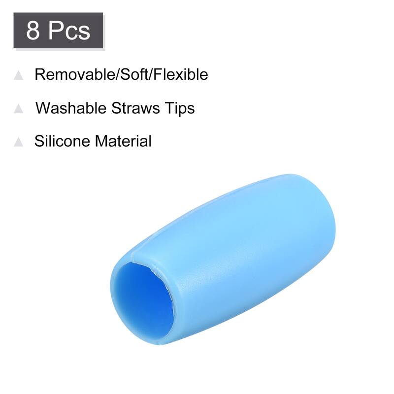 8pcs Silicone Straw Tips for 1/2 Inch OD Steel Straws
