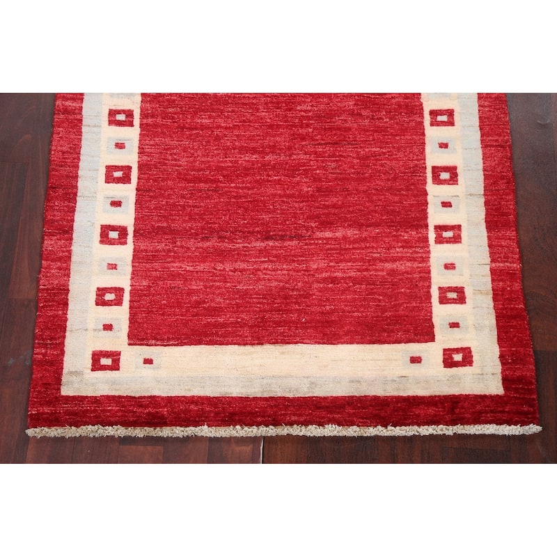 Gabbeh Kashkoli Wool Oriental Area Rug Hand-knotted Geometric Carpet - 3'2" x 5'1"