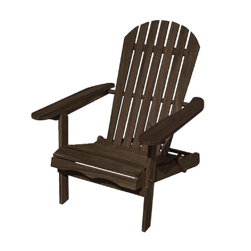Geli Outdoor Adirondack Chair, Slatted Back, Weathered Gray Wood