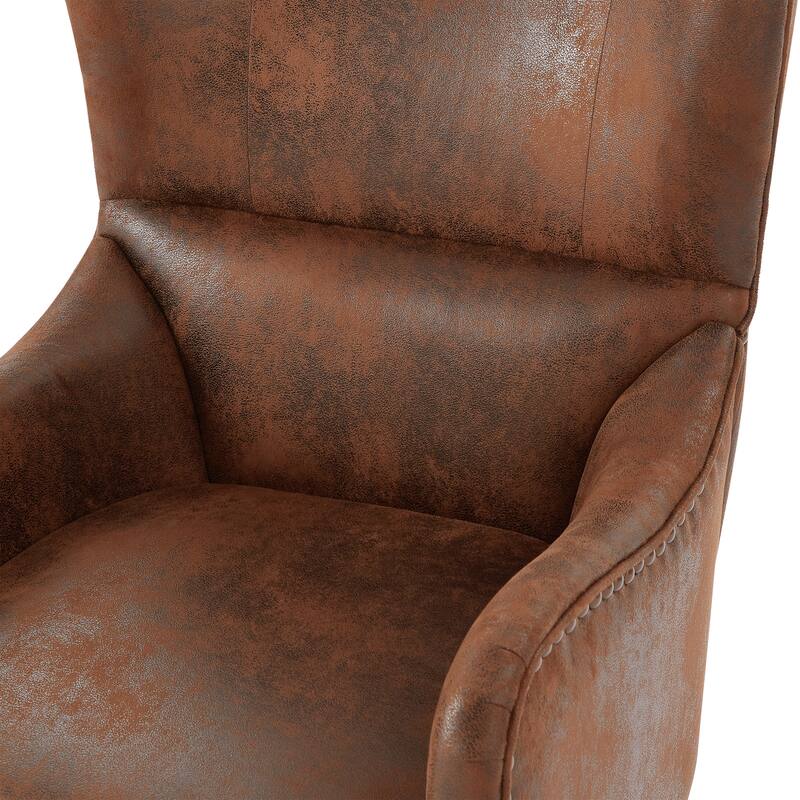 Contemporary Studded Chair,Arm Chair With Wingback Design And Scooped Armrests For Living-room, Study and Bedroom