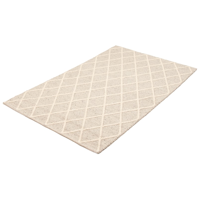 ECARPETGALLERY Braid weave Sienna Cream Wool Rug - 4'11 x 7'10