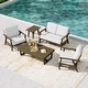 preview thumbnail 3 of 99, 5-Piece Teak Outdoor Conversation Set with Tables.
