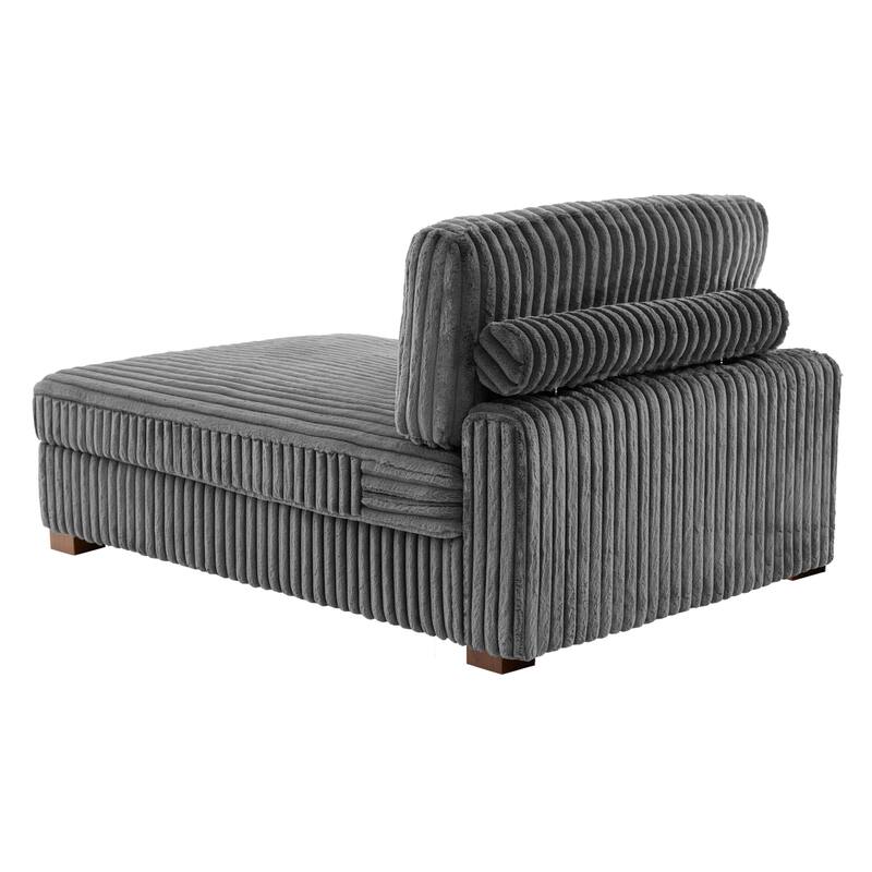 Plush Corduroy Chaise Armchair Modular Lounge Sectional Corner Sofa