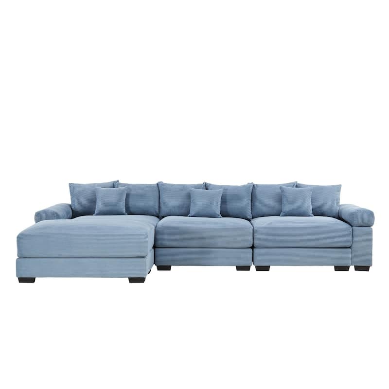 Flexible Modular Deep Seat Oversized Cloud Sectional Sofa with 9 Soft Pillows