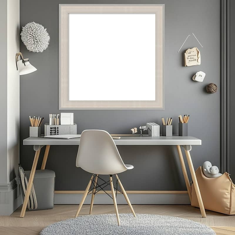 Amanti Art Cottage White Silver Framed Dry Erase Magnetic Board