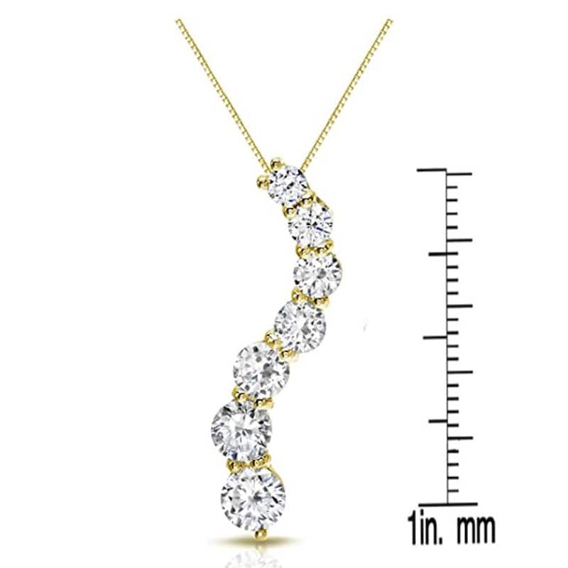 Auriya 14k Gold 7-Stone Diamond Journey Necklace 1ct TDW (J-K, I1-I2)