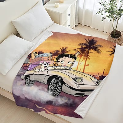Betty Boop Super Soft Fleece Plush Throw Blanket for Couch Bed Sofa