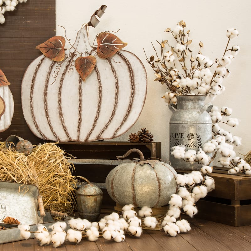 Glitzhome 72-Piece Artificial Fall Harvest Small Cotton Pick for DIY