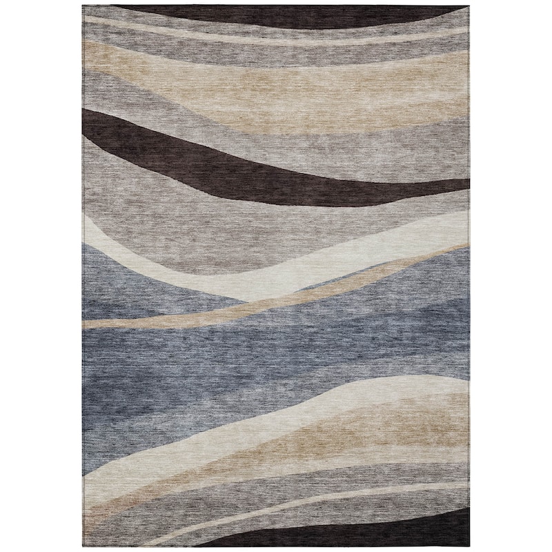 Machine Washable Indoor/ Outdoor Contemporary Deco Chantille Rug