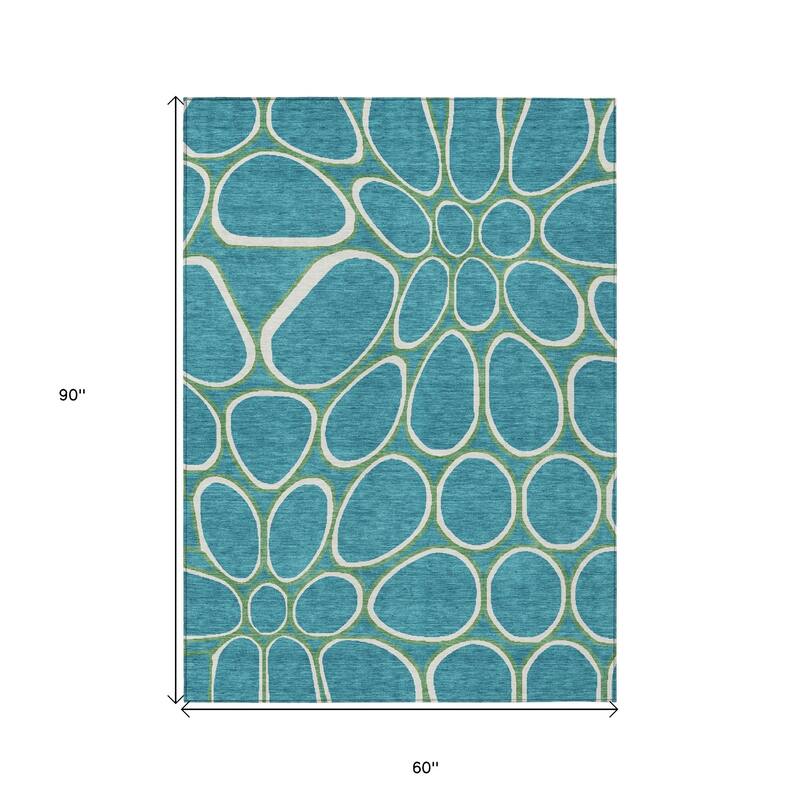 HomeRoots Abstract Transitional Rectangle Outdoor Rug