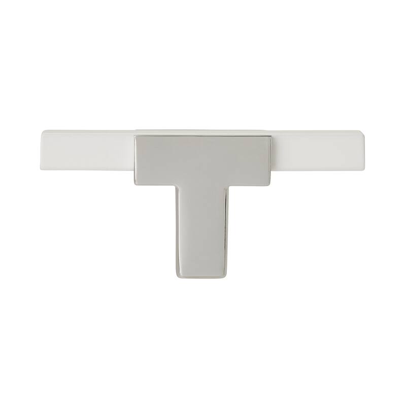 Urbanite 2-5/8 in (67 mm) Length Polished Chrome/White Cabinet Knob - 2.625