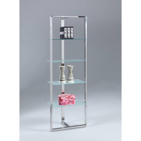Somette 4-Shelf Bookcase with Tempered Glass