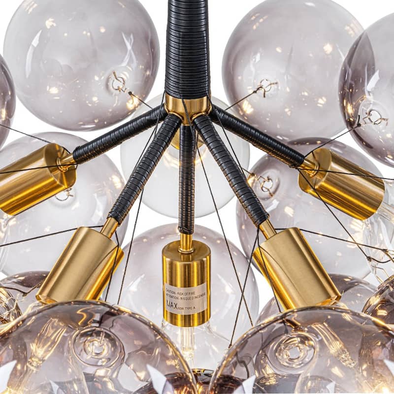 6-Light Bold Modern Gradient Glass Cluster Bubble Chandelier - 24.8 in