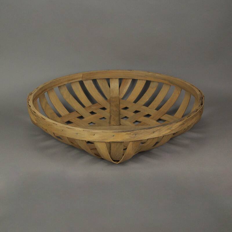 Round Woven Wood Tobacco Basket Tray Serving Display (Set Of 2) - 4.5 X 21.75 X 21.75 inches