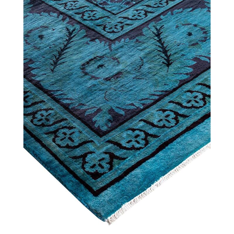 Fine Vibrance One-of-a-Kind Handmade Area Rug - Blue, 10' 0" x 13' 10" - 10' 0" x 13' 10"
