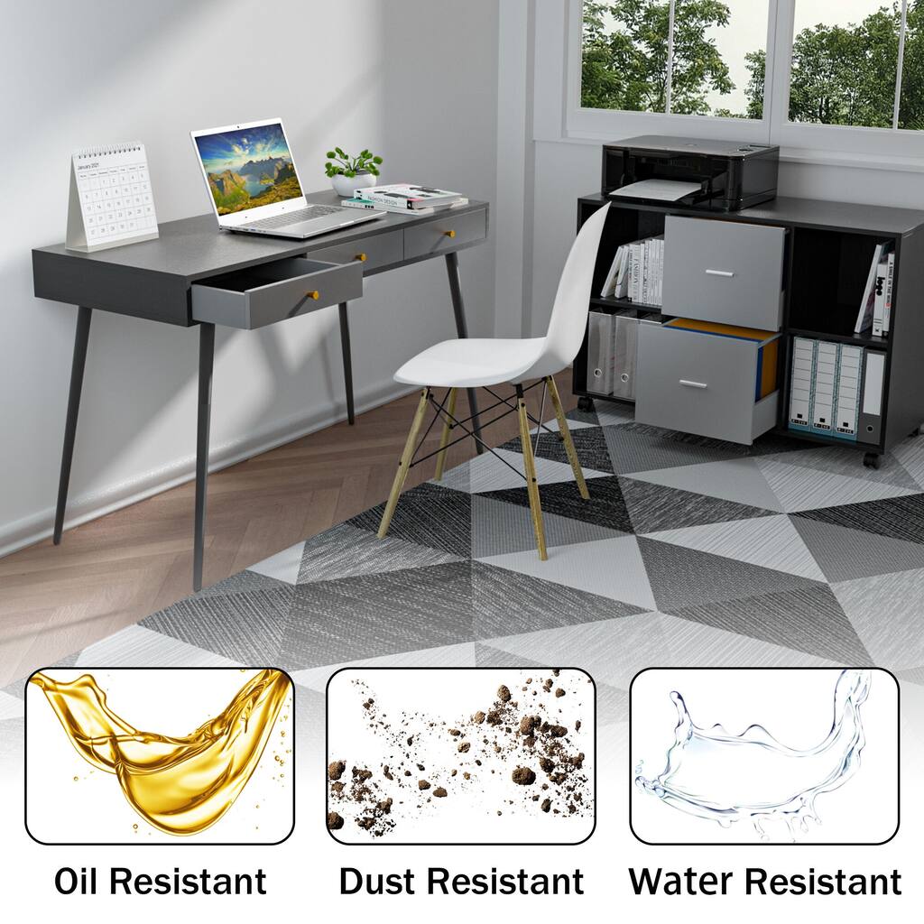 Wood Computer Writing Desk with 3 Storage Drawer