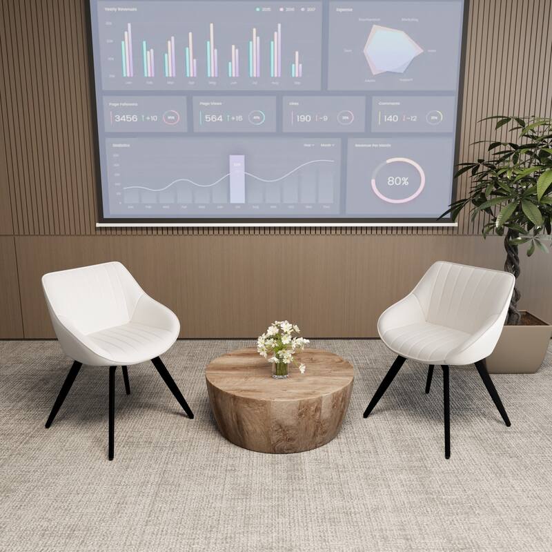 MDF 3-Piece Table and Chair Set with Cushioned Seats - Chair size: 25.47” L x 25.2” W x 31.1” H