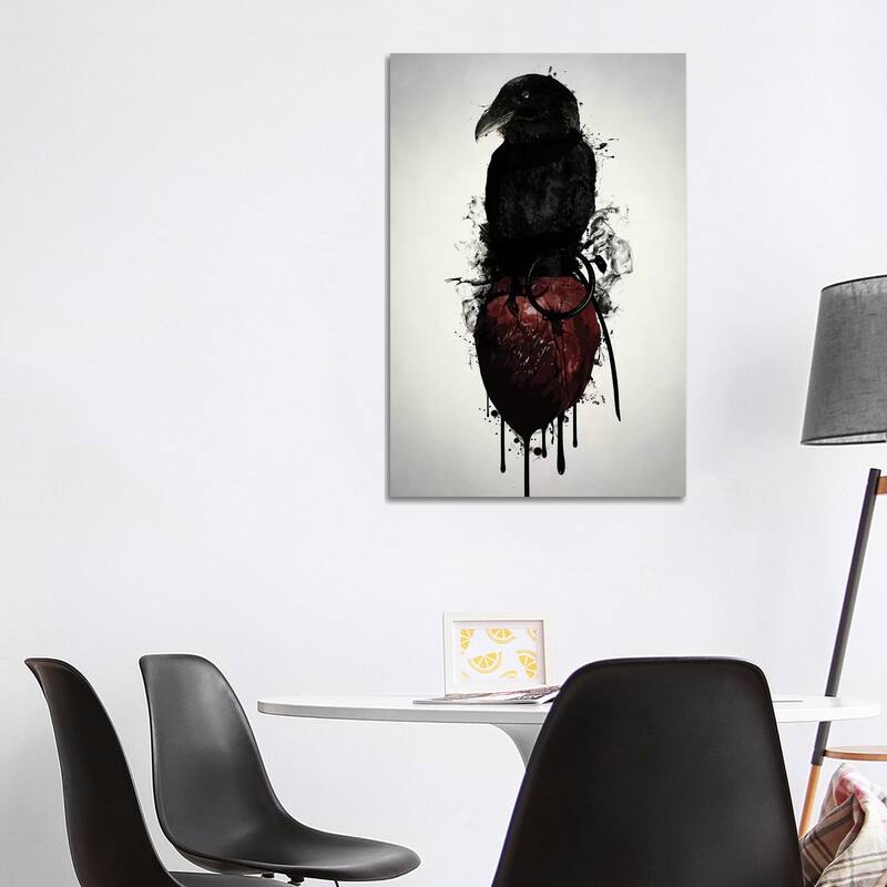 iCanvas "Raven and Heart Grenade" by Nicklas Gustafsson Canvas Print - 40x26x1.5
