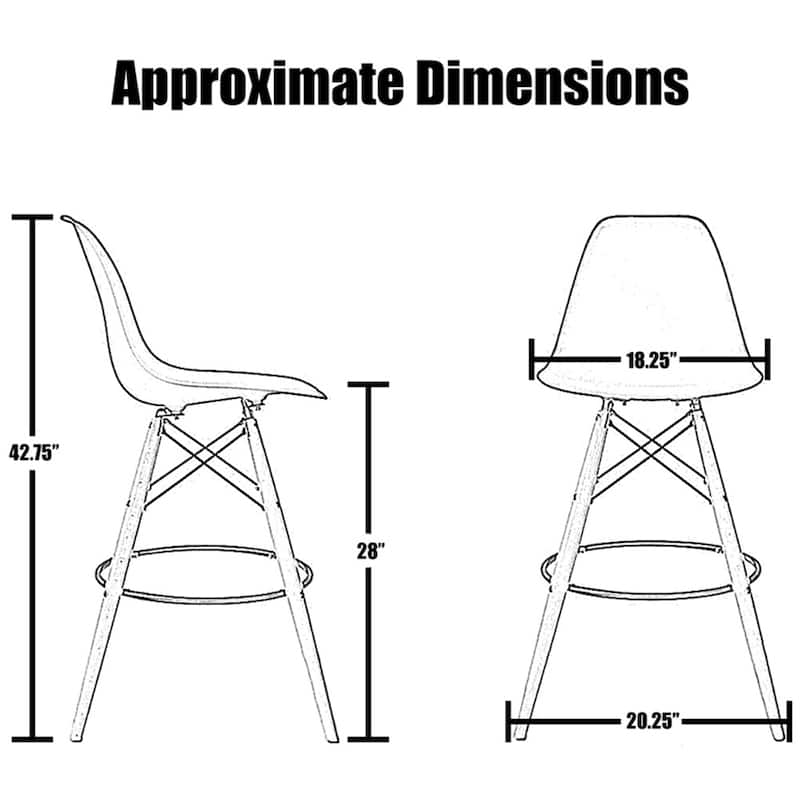 Counter Stool With Back Plastic Molded Wooden Eiffel Base For Kitchen Island Hotel Work High Chair