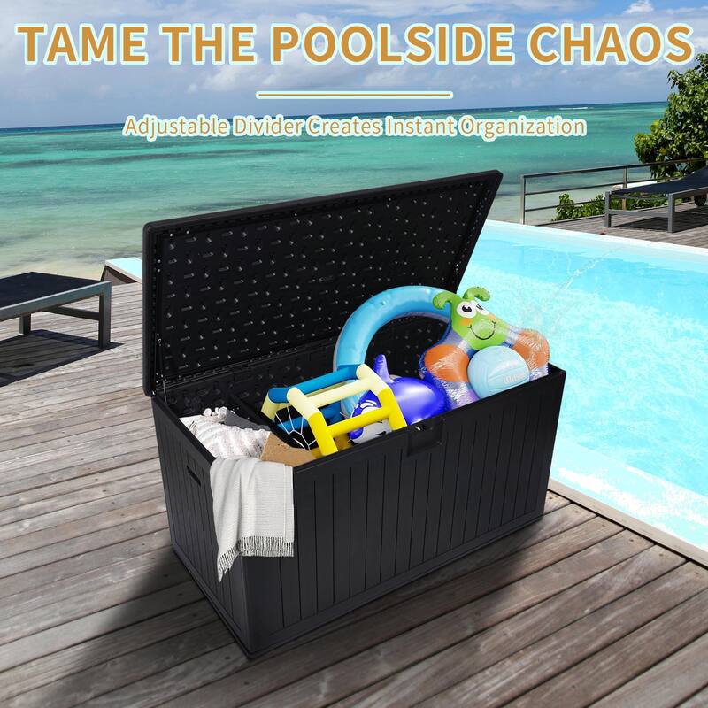 Outdoor Storage Box with Hydraulic Lid & Table Design
