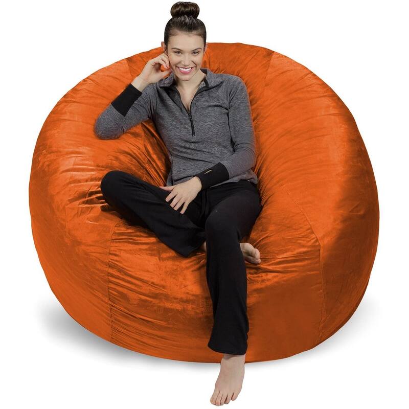 6-foot Memory Foam Bean Bag Chair - Tangerine