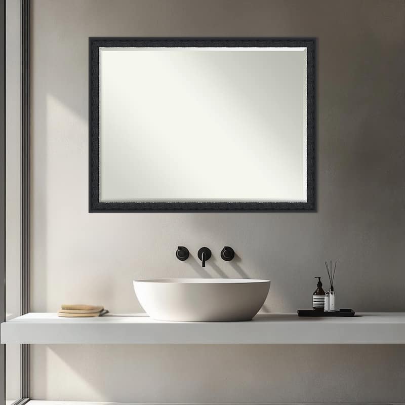 Bethany Half-Inch-Bevel Wood Framed Bathroom Vanity Wall Mirror