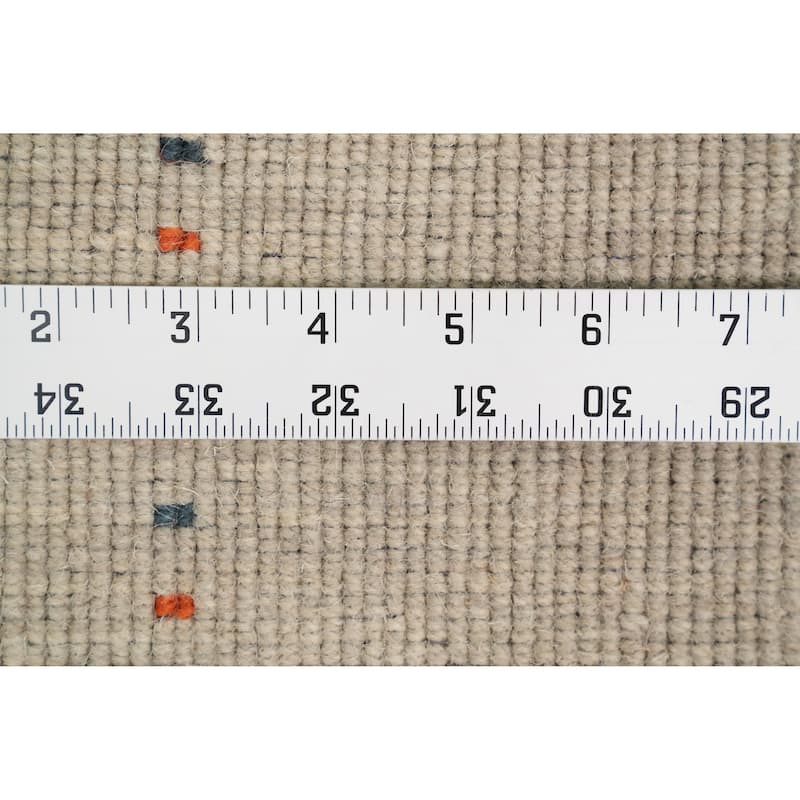 Hand Knotted Oriental 100% Wool Carpet Tribal Animal Pictorial Beige & Ivories Gabbeh Area Rug - 3' 0'' X 2' 0''