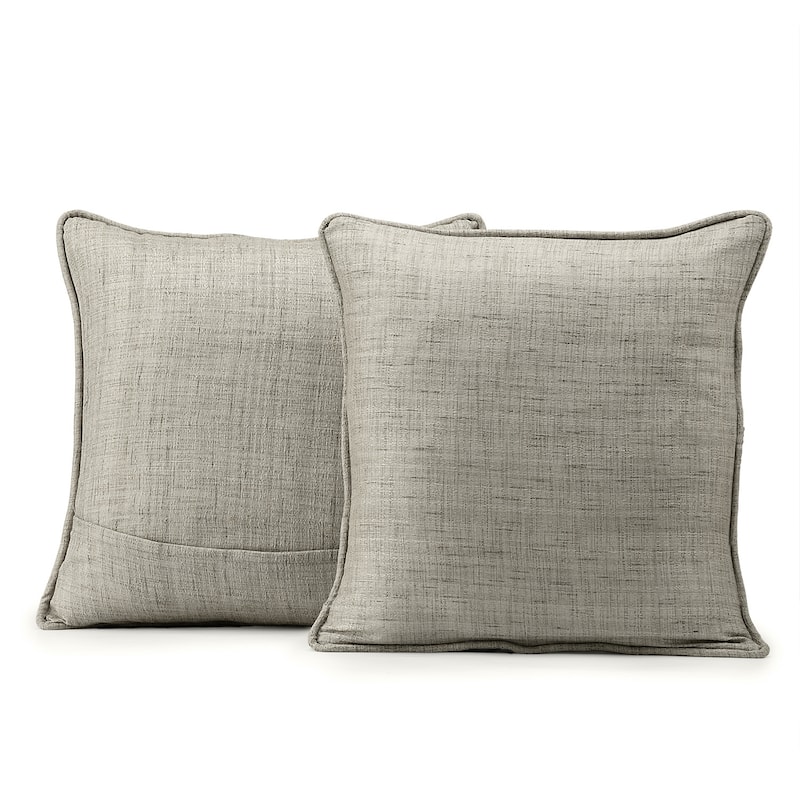 Exclusive Fabrics Yarn Dyed Designer Faux Raw Textured Silk Cushion Cover (Set of 2)