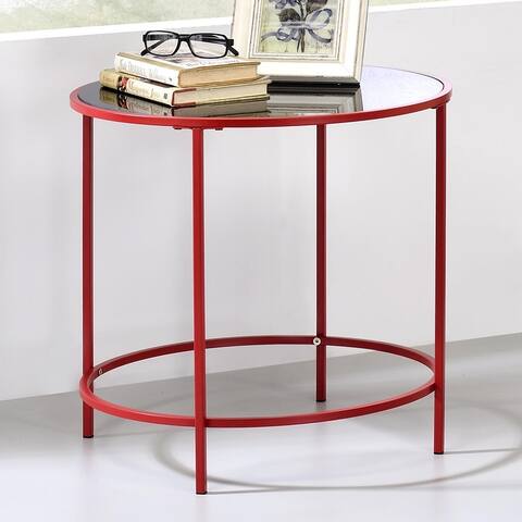 Furniture of America Llewellyn Contemporary Round 22-inch Side Table