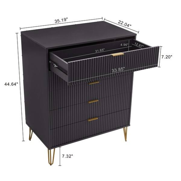 dimension image slide 8 of 13, Manhattan Comfort 2-Piece Dumbo Modern Multi Drawer Dresser Set