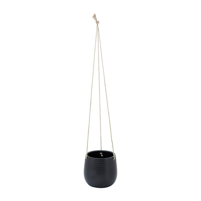 Sagebrook Home Neutral Textured Ceramic Hanging Planter