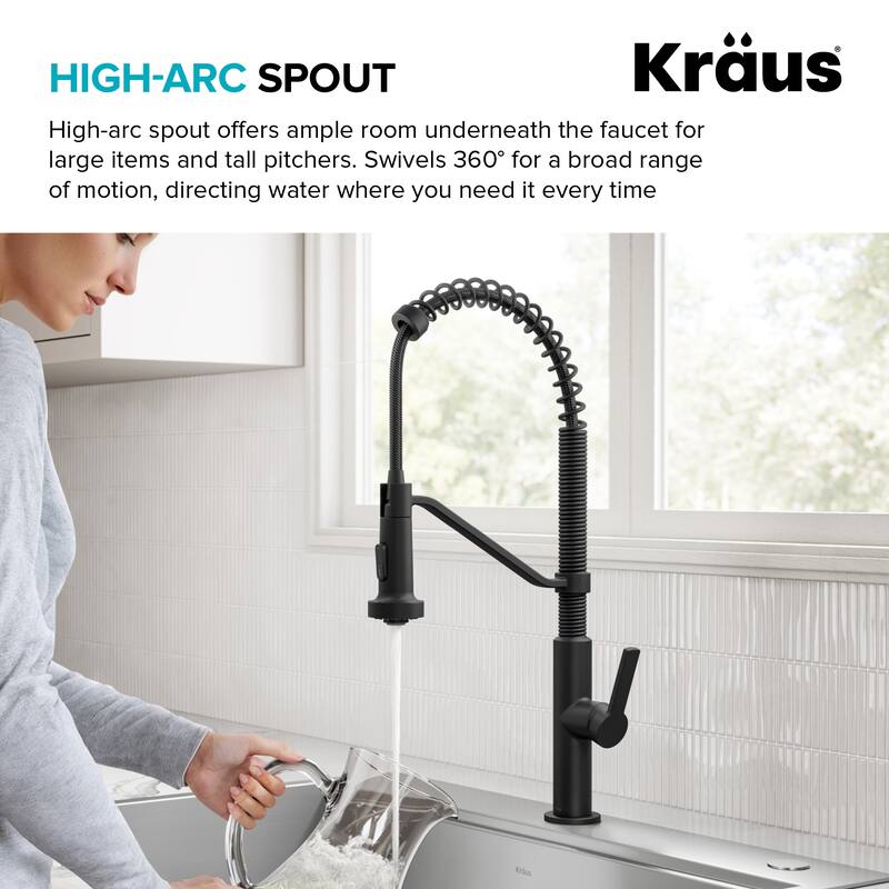 KRAUS Oletto Commercial Style 2-Function Pull Down Kitchen Faucet