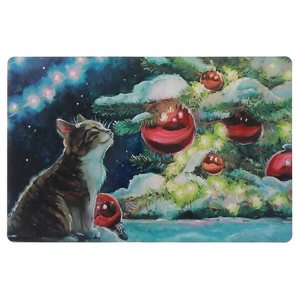 slide 2 of 3, Plastic Placemat Night Cat - Set of 12