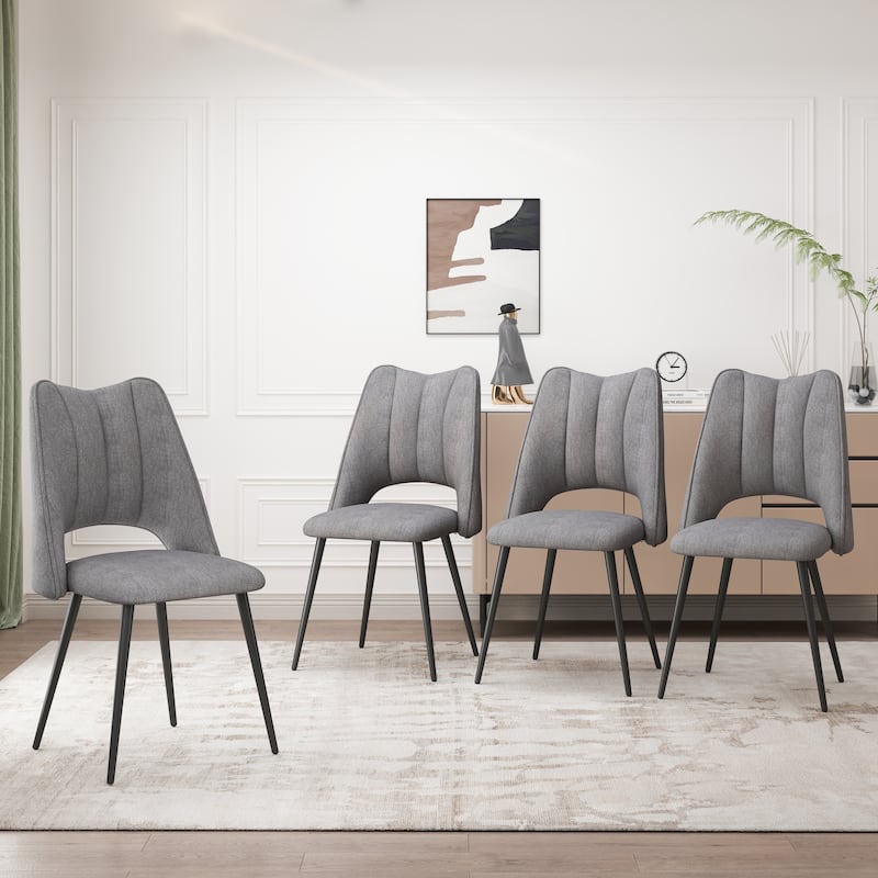 4-Piece Modern Dining Chair Set Dining Rooms Chair with Adjustable Feet