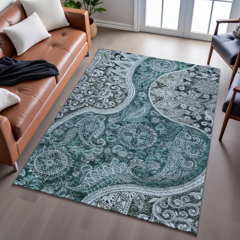 Premium Washable Super Soft Modern Paisley Mayfield Rug
