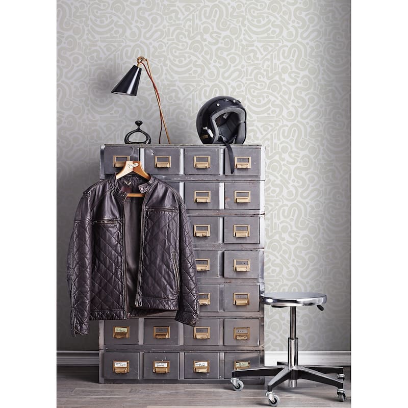 NuWallpaper Taupe Edie Geometric Peel & Stick Wallpaper