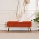 preview thumbnail 71 of 92, Velvet Storage Ottoman Bench with gold legs and Nailhead Trim for Bedroom/End of Bed/Entryway/Window Orange-46" Wide
