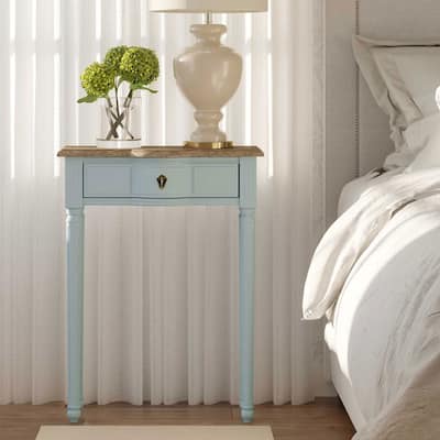 Lydia Console Table with Drawer – Bayur Wood Top & Painted Base by East at Main