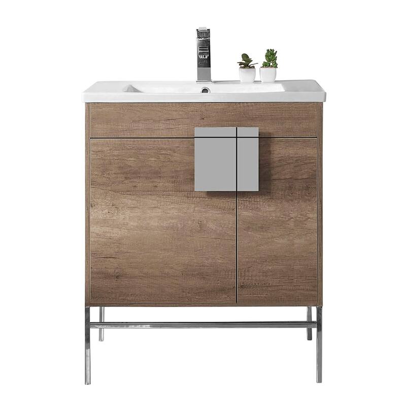 Modern Bathroom Vanity Set, Vireous China Sink Top 30"