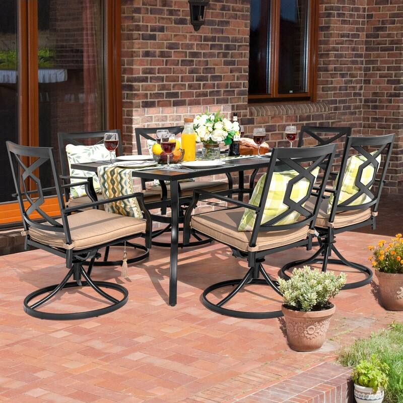 Outdoor Set With Swivel Chairs - Black