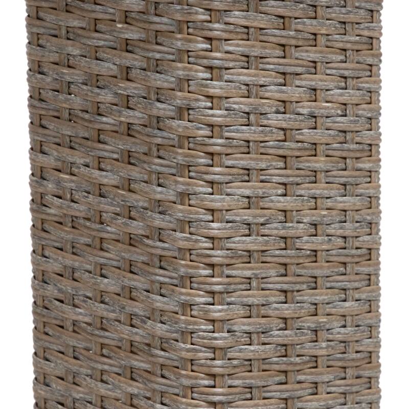 Noor Contemporary Rattan 24-inch Outdoor Bar Table with Stone Base by M&L Co.
