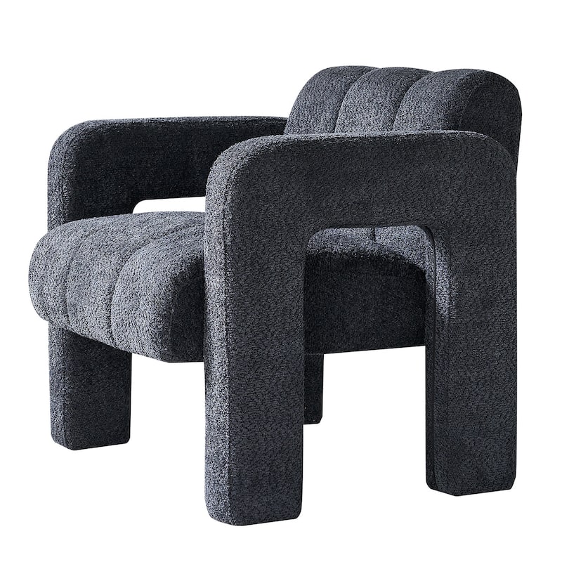 Dark Grey 31.1" Accent Chair with High-Density Foam
