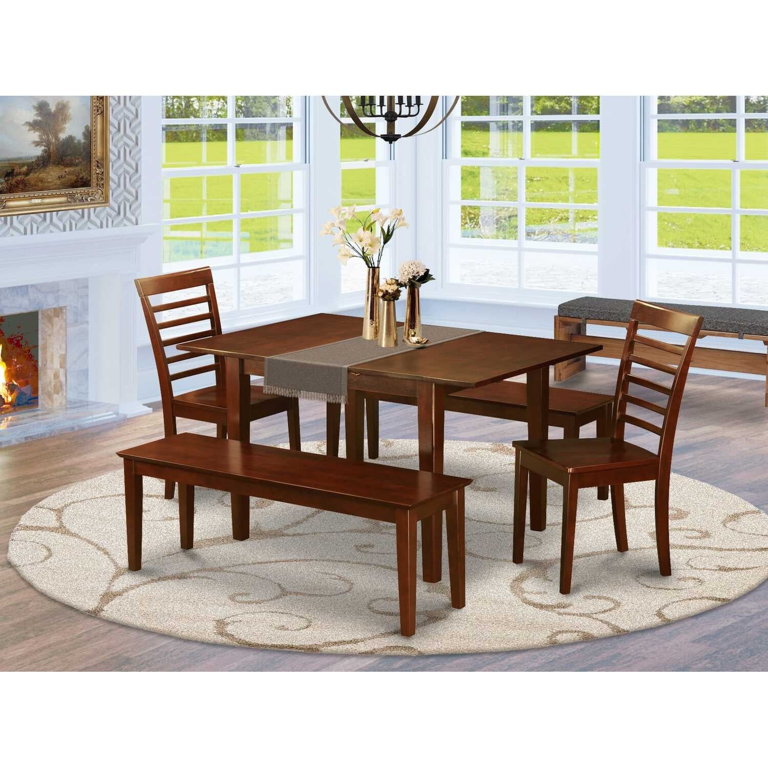Rustic Dinette Set 5 Piece Table & Chair Set - Small Kitchen Dining Table